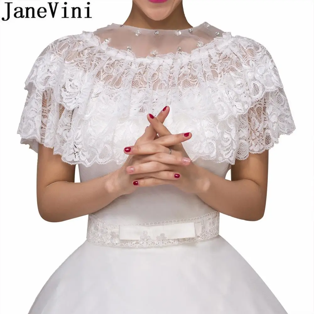 Женская кружевная вечерняя накидка JaneVini красная цвета слоновой кости с