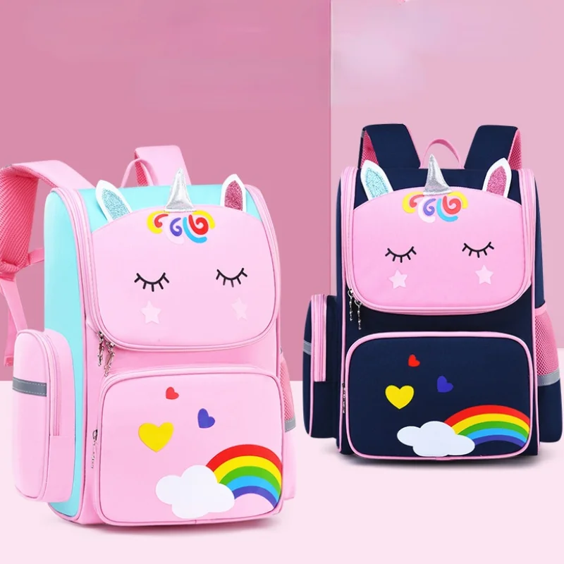 

New Children Princess Fashion Unicorn Backpack Student School Bags Cute Girls Grade 1-3-6 Light Large Capacity Backpack