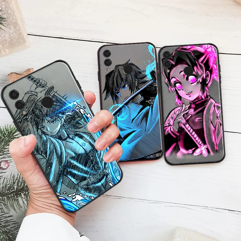 

Japan Anime Demon Slayer Kamado Tanjirou Nezuko Phone Case For Huawei Honor 7X 8X 8C 9 V9 9X 10 V10 10i V20 20i 30 Pro TPU Cover