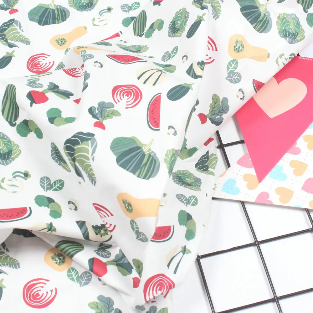 100x140 см хлопчатобумажная ткань с принтом фруктов и овощей ручной работы холщовая