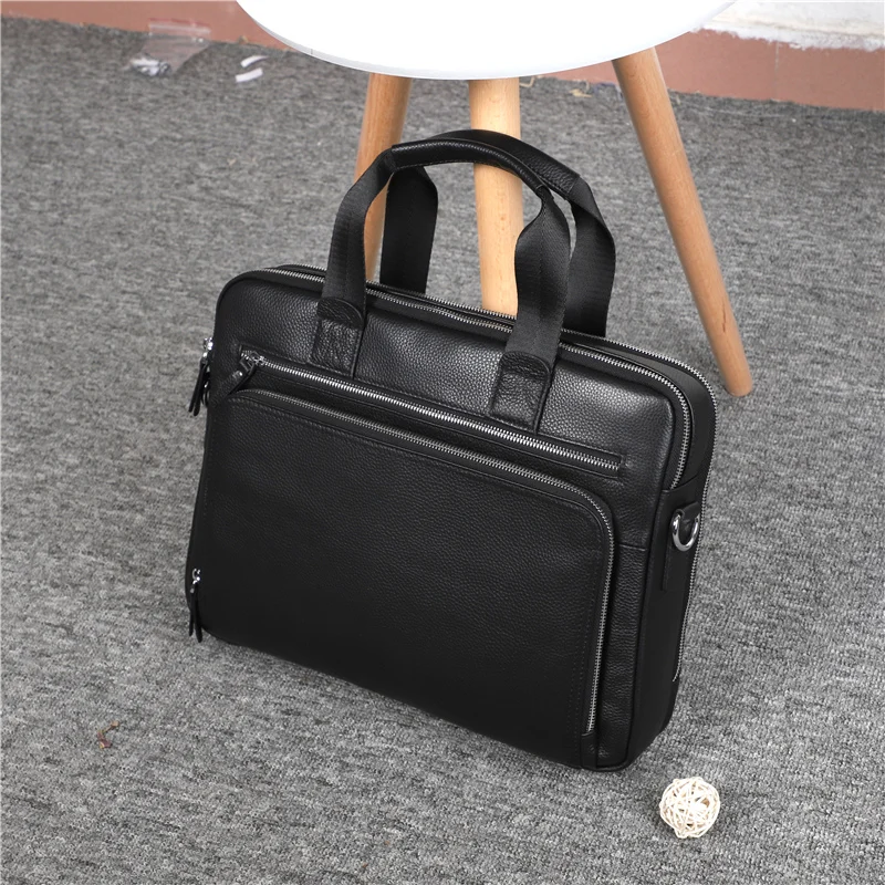 Nesitu A4 черный кофе из натуральной кожи 14 ''ноутбук офисные Мужские портфели портфель бизнес сумки через плечо M6005