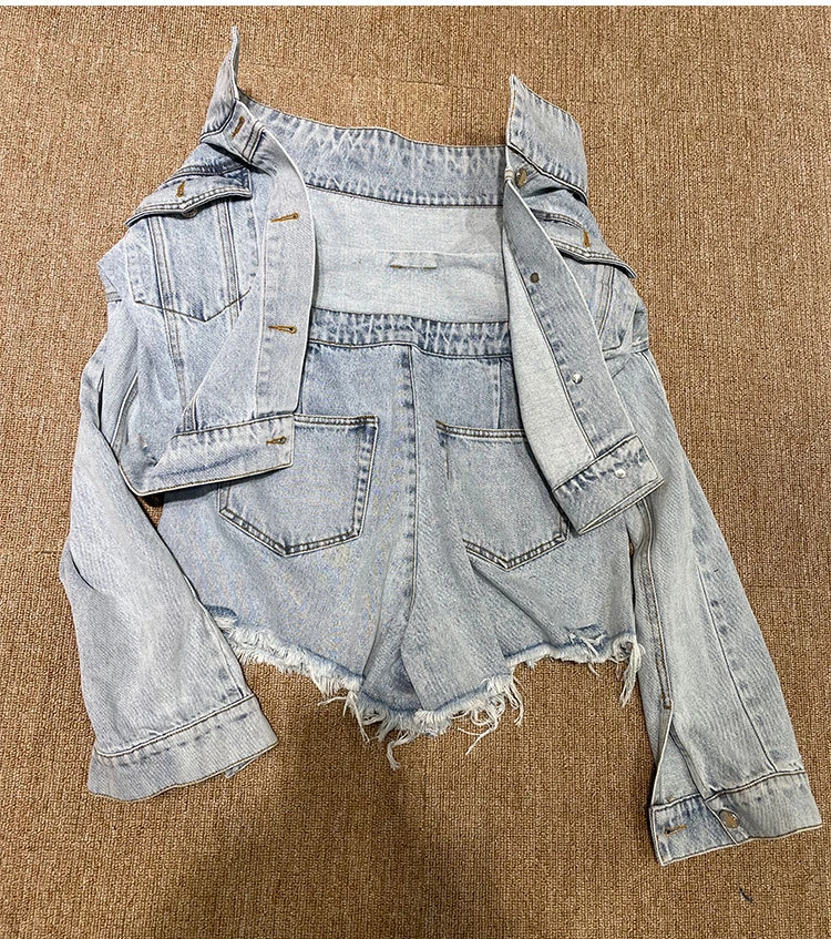 

110386 Summer New Fashion Waist Coat Design Classic Brand Letter Embroidery Casual Versatile Hot Pants Denim Shorts Women A2