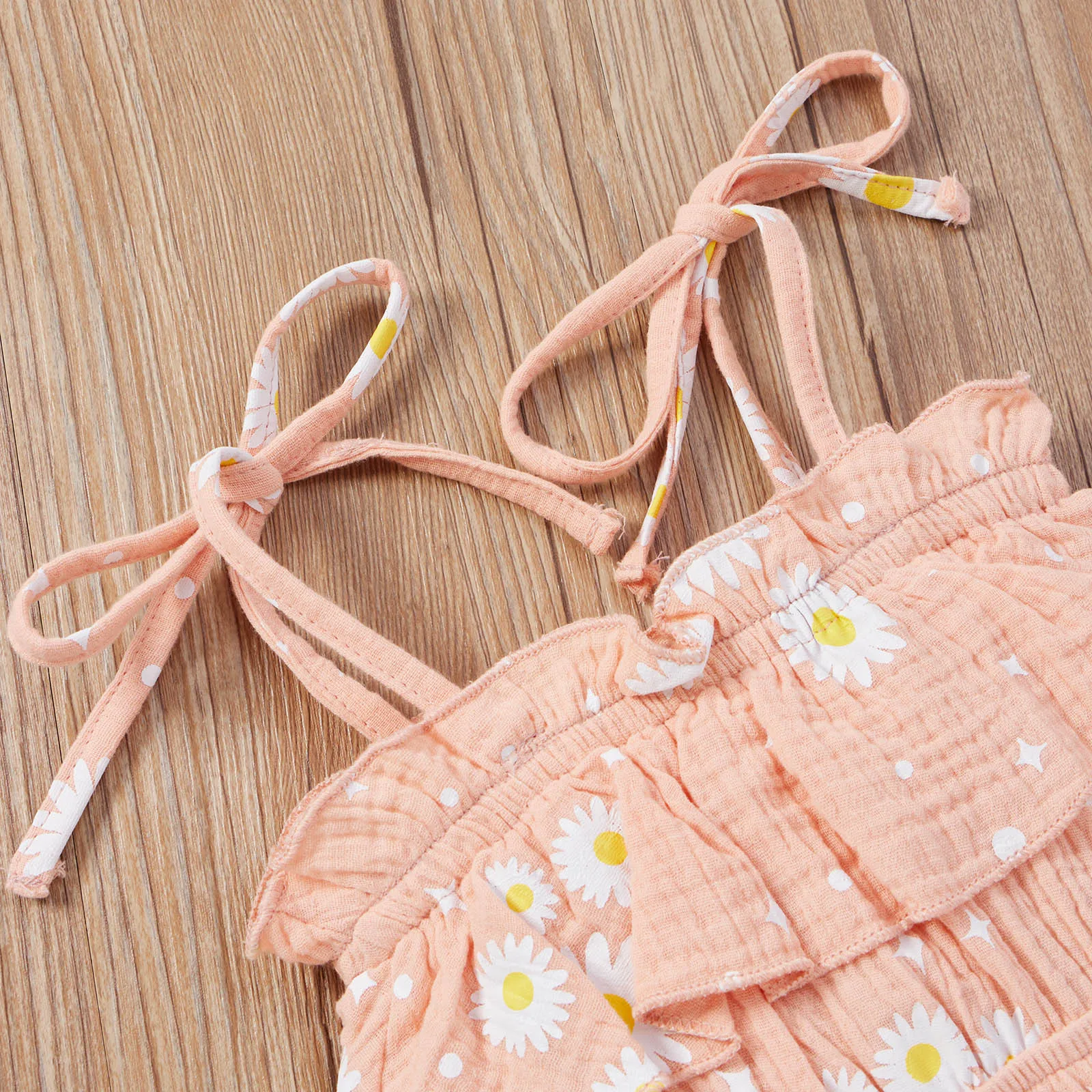 Боди с цветочным принтом ромашки повязкой на голову боди для маленьких девочек