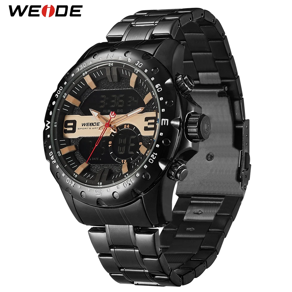 WEIDE роскошные брендовые часы кварцевые модные цифровые с календарем хронографом