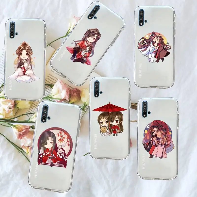 

Tian Guan Ci Fu anime Phone Case Transparent for Huawei honor P mate Y 20 30 40 10 8 5 6 7 9 i x c pro lite prime smart