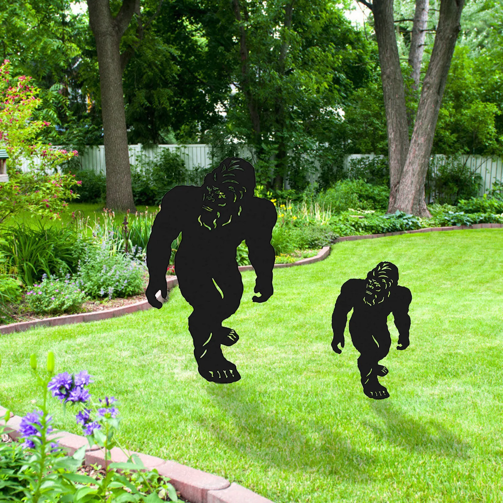 

Outdoor Yard Art Decoration Chimpanzee-shaped Garden Decoration Card Cat Piles Reusable Waterproof For Courtyards Lawns