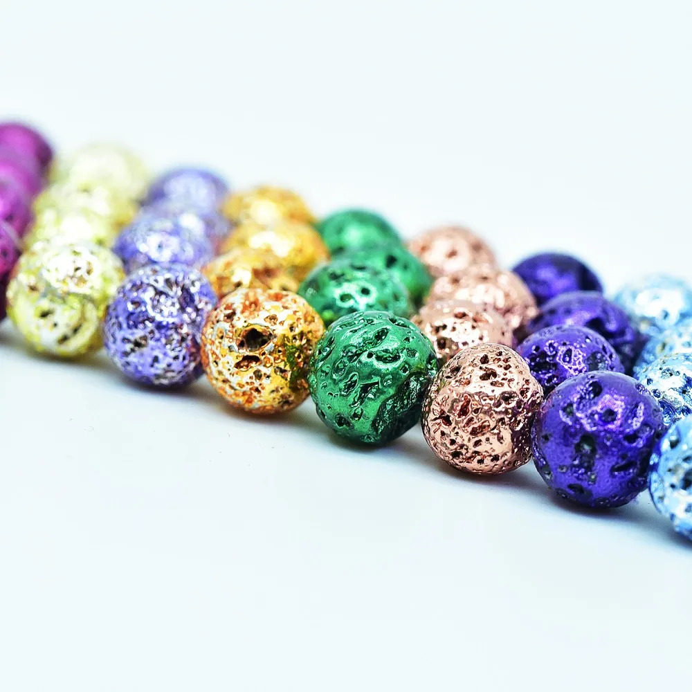 Круглые широкие бусины Asingeloo из лавового гематита с натуральным камнем нитка 10 мм