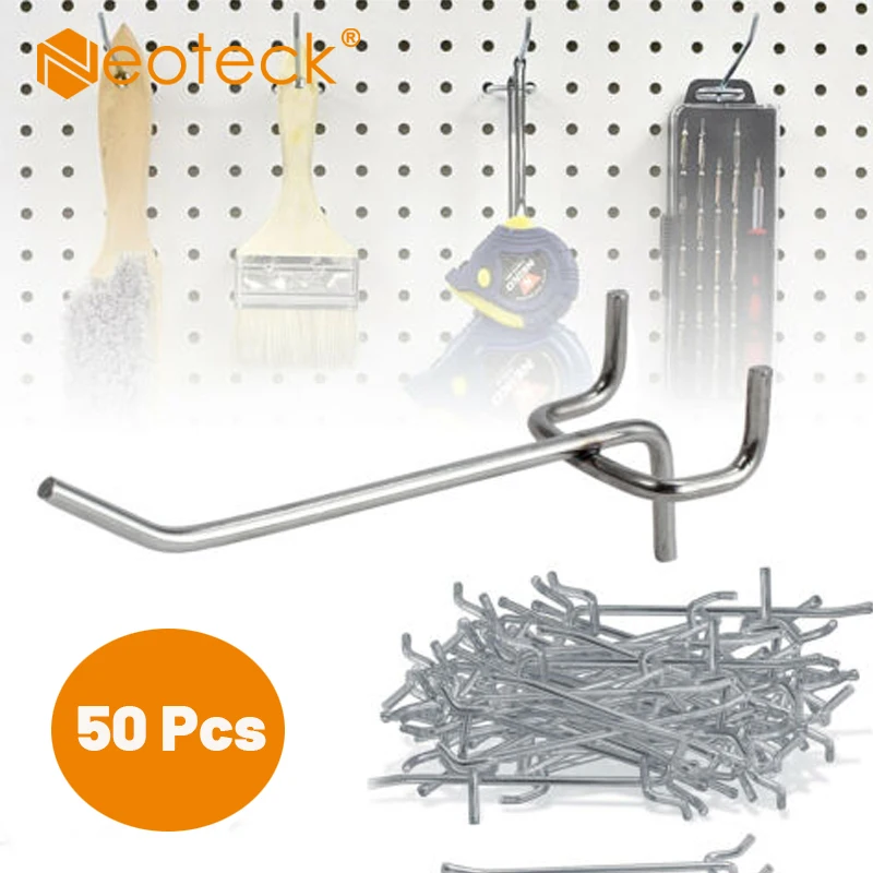 Best Neoteck 50 Pcs Pegboard Hooks Shelf Hanger Kit Garage Storage Hanging Set Market Storage Garage Hanging Tool Storage Hooks