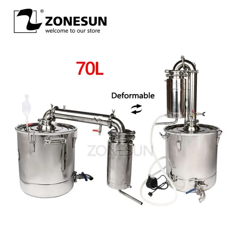 Домашнее устройство для пивоварения вина ZONESUN Houshold из нержавеющей стали 20/30/45/70L