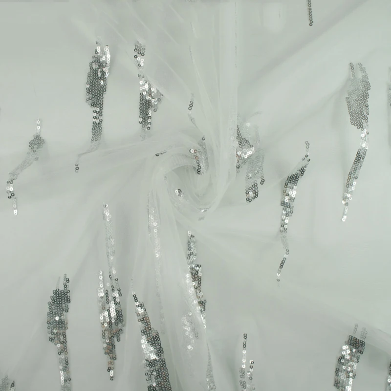 1 ярда/2 ярда в ширину 150 см вышитая ткань из фатина с блестками для вечеринки