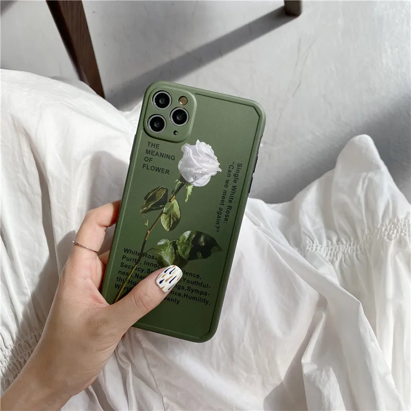 Винтажный чехол с белыми розами для iPhone Xs Max XR X iPhone11 мягкий силиконовый 11 Pro 7 8 Plus SE