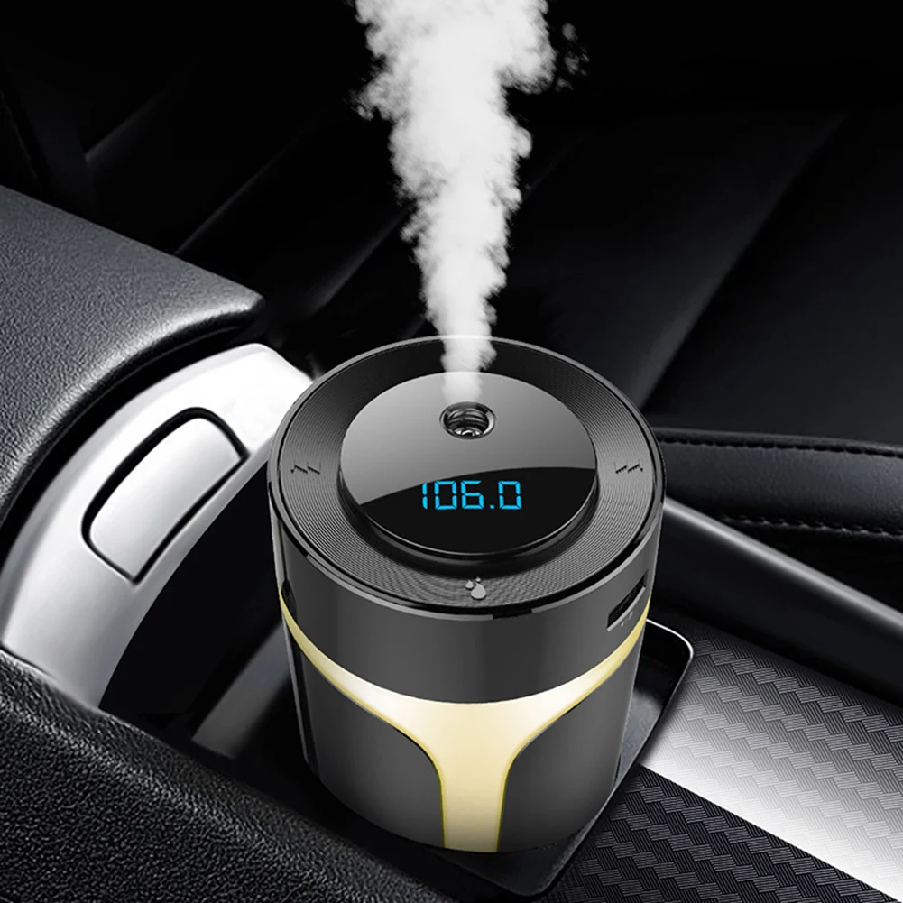 

S10 Car Ultrasonic Humidifier USB Air Purifier Bluetooth 5.0 Handsfree FM Transmitter Car MP3 Music Player
