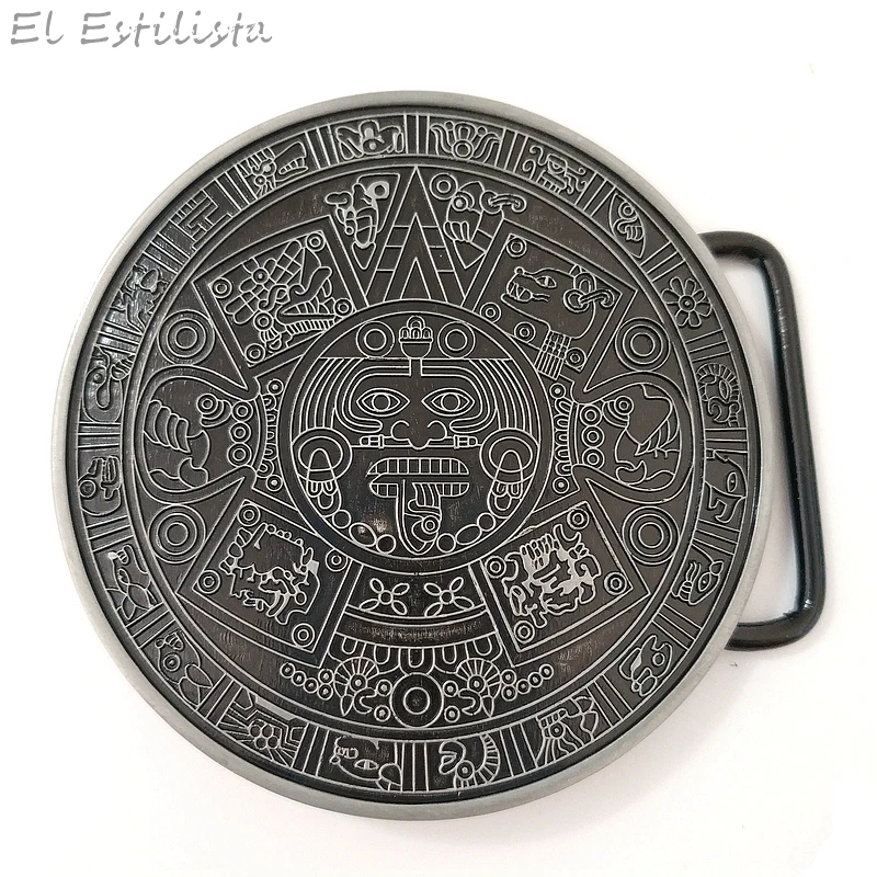 Винтажный стиль Круглый ацтекский каландер металлический ремень с пряжкой
