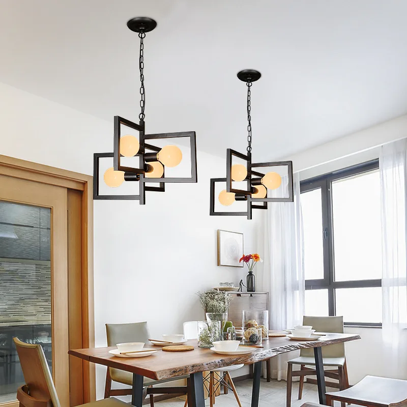 4 головки светодиодный железный подвесной светильник Декор для спальни столовая