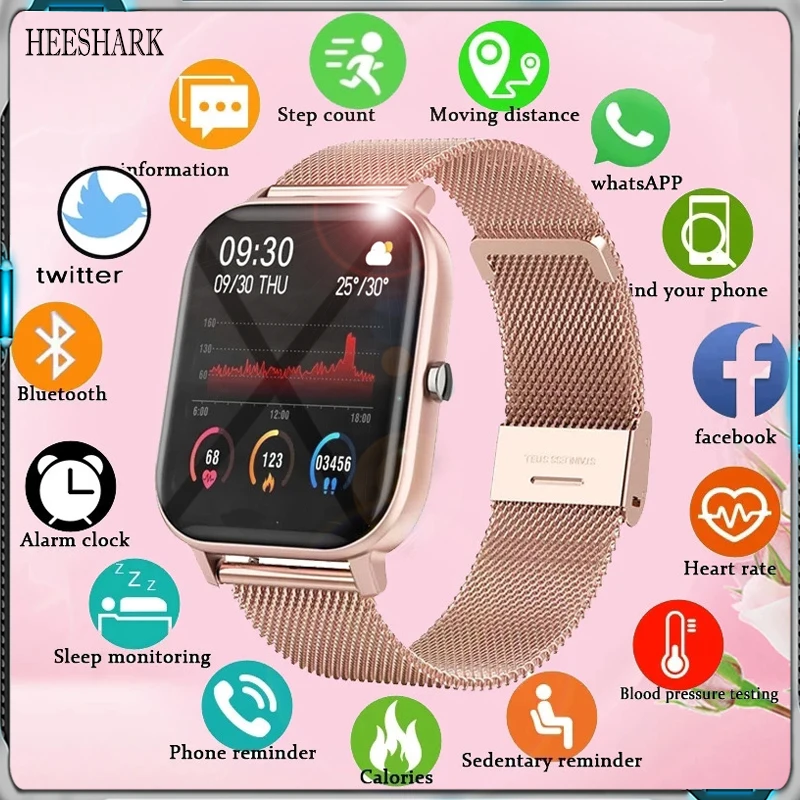 

New Full touch Screen Smart Watch Woman Sports Heart Rate Monitor Waterproof Fitness Smart Watches Men Women Smartwatches 2021
