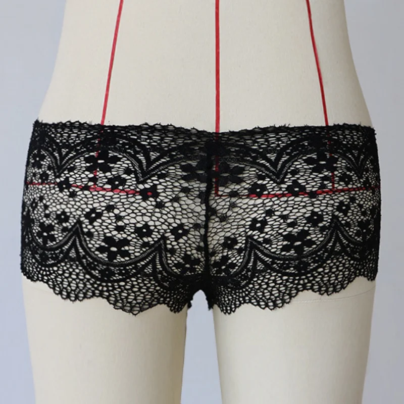 Черное сексуальное кружевное Для женщин женские Высокая Талия кружевные трусики