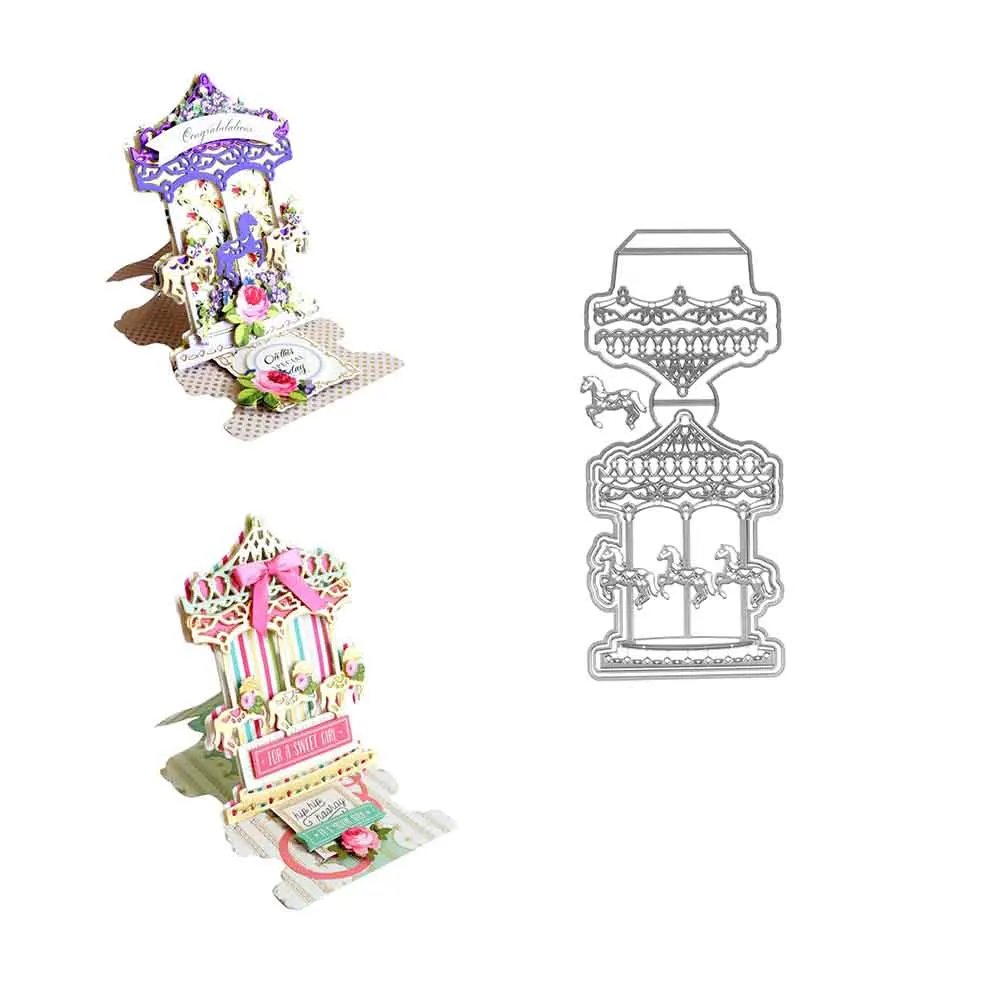

Hot Sale Newest Carousel Easel Metal Cutting Dies Maker Diy Gift Scrapbooking Photo Album Crafts Decoration Embossing Stencils
