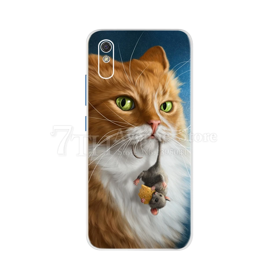 Чехол для Xiaomi Redmi 9A 9C 9 мягкий силиконовый чехол из ТПУ с принтом кота телефона Redmi9