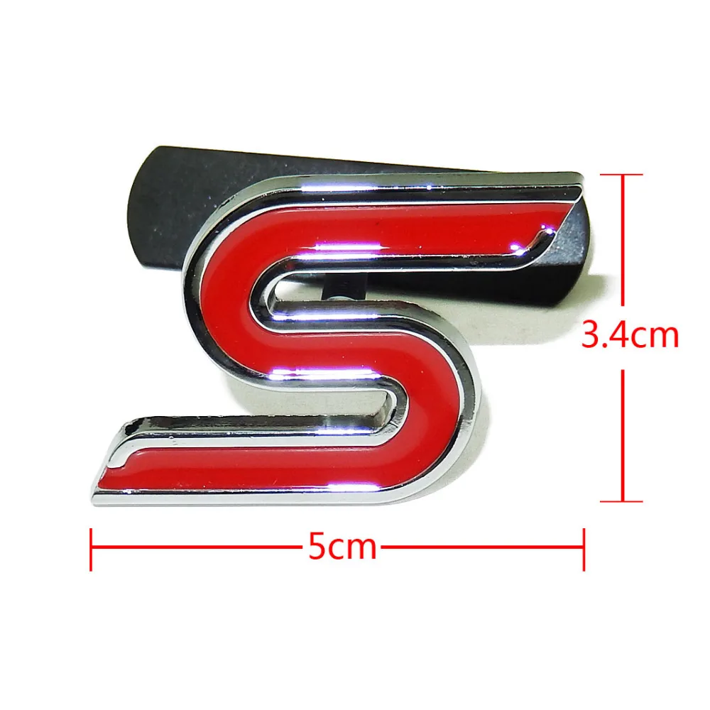S хромированная металлическая эмблема на переднюю капот автомобиля решетка