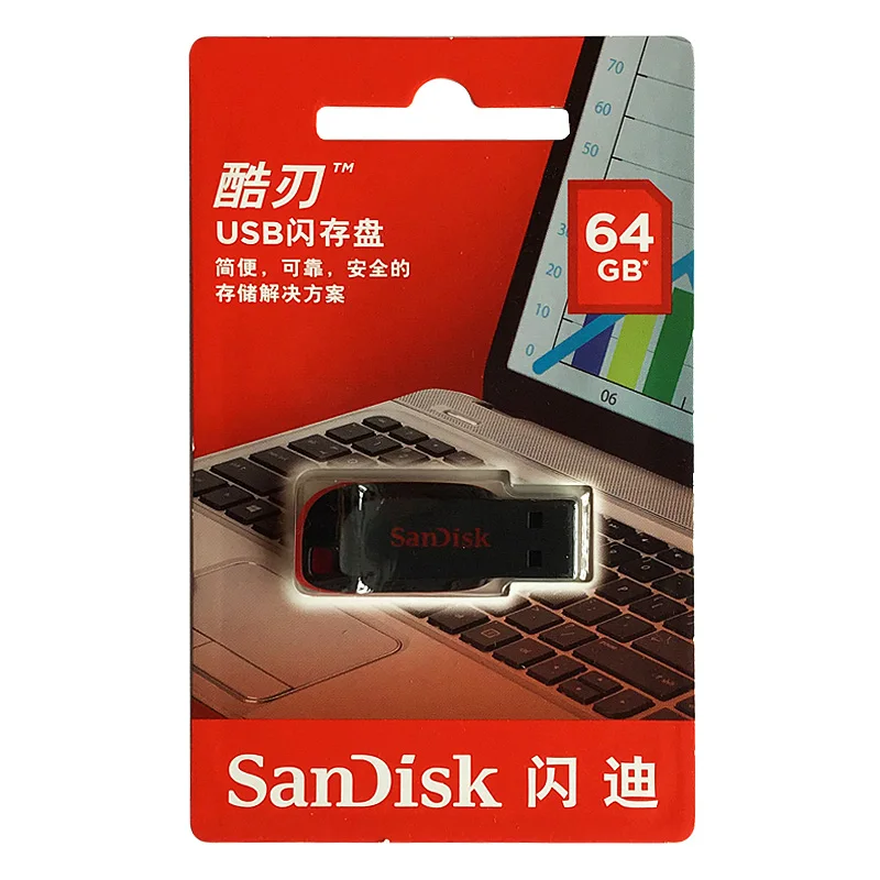 USB флеш-накопитель sandisk Cruzer Blade CZ50 Мини авто USB флешка 16 ГБ 32 ГБ 64 ГБ 128 ГБ
