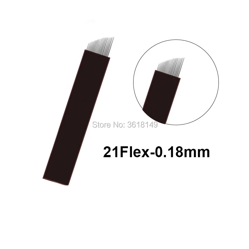 21flex 50 шт. Lamina Tebori U 18 микроблейдинг Pin 0,18 мм иглы для татуажа 12 14 12U 16 Перманентный макияж бровей вышивка лезвия ручка - Габаритные размеры: 21flex