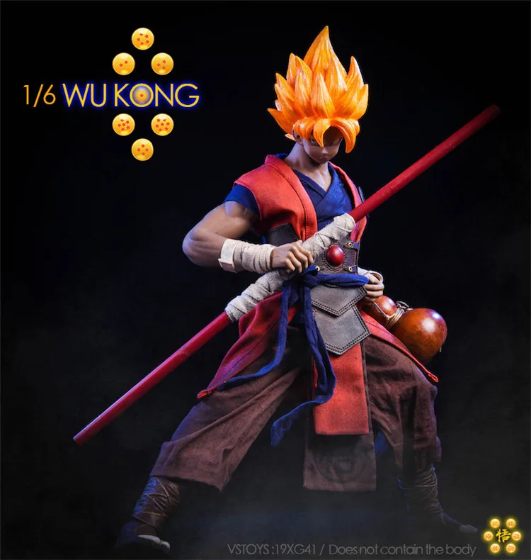 Коллекционная 19XG41 1/6 японский аниме Dragon Ball WU KONG Head& Clothes аксессуар прямой/Strabismus Eyes версия для фанатов