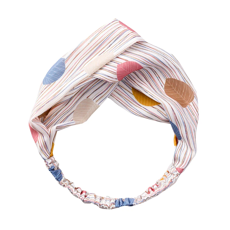 

Korean Cross Knotted Hair Band Floral Print Sweet Fresh Wide Headband For Women Girls Headwear Hairband Female Hair Accessories