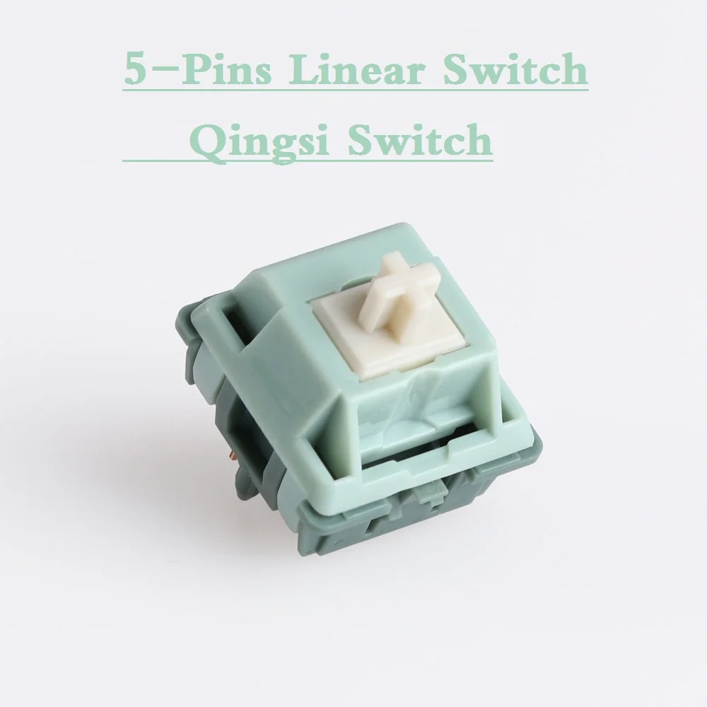 Qingsi 5-Pins Linear Switch 53g Lengthened spring For Mechanical Keyboard For GK64 GK61 Mini Keyboard RK61 SK87 Custom Keyboard