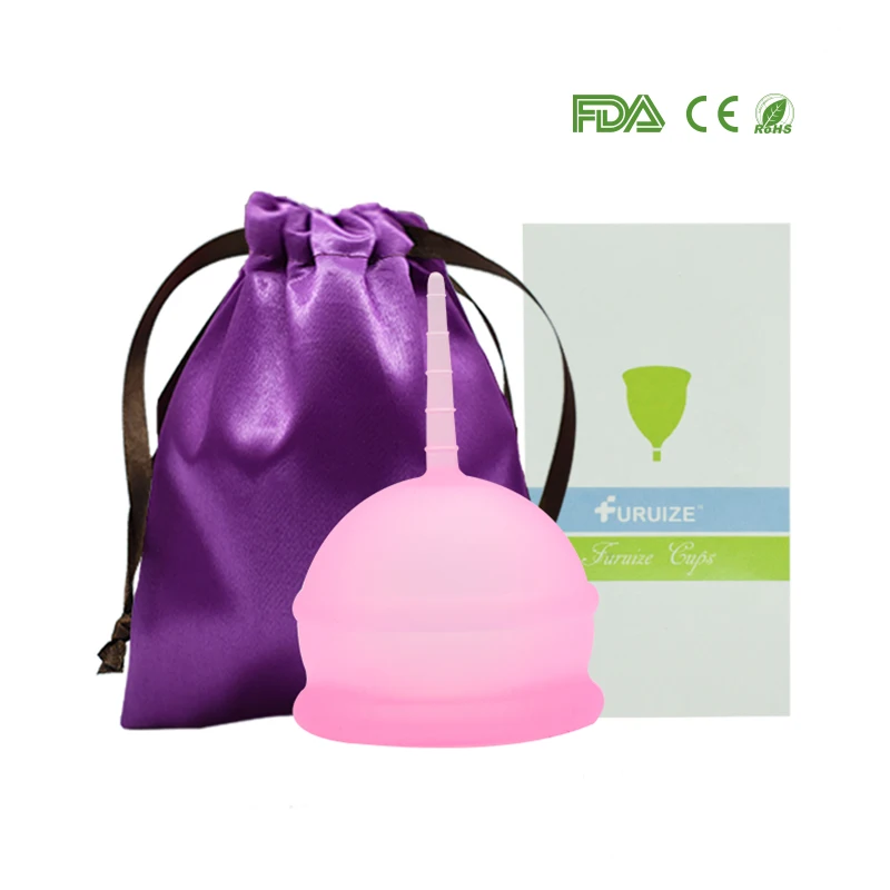 1pcs with cloth bag Менструальная чашка для женщин, женская гигиеническая медицинская силиконовая чашка, многоразовая менструальная Женская чашка, менструальная чашка, чем подушечки - Цвет: 1pcs with cloth bag