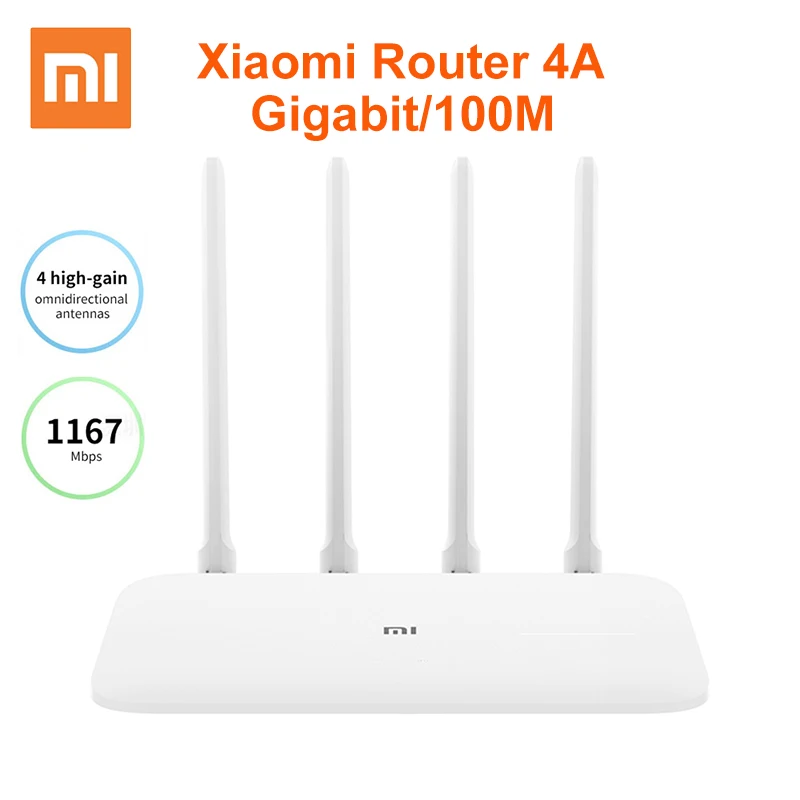 Xiaomi WIFI Router 4A Wi-Fi Repeater 1167Mbps Dual Band Dual Core 5Ghz 2.4G 802.11ac Four Antennas APP Control Wireless Router