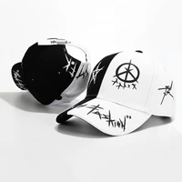 graffiti baseball caps black and white patchwork men women hip hop cap fashion adjustable curved brim casual hat unisex