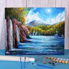 Фон фотографии с природными пейзажами Флора падает DIY Краски полный комплект масла Краски s 40*50 Краски ing на холсте украшения оптом