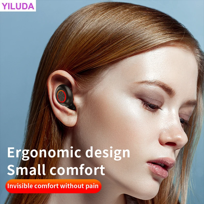 

YILUDA TWS Wireless Bluetooth 5.0 Earphones Stereo Hands-Free Earbud Noise Canceling Headphone Sport Waterproof Headset With Mic