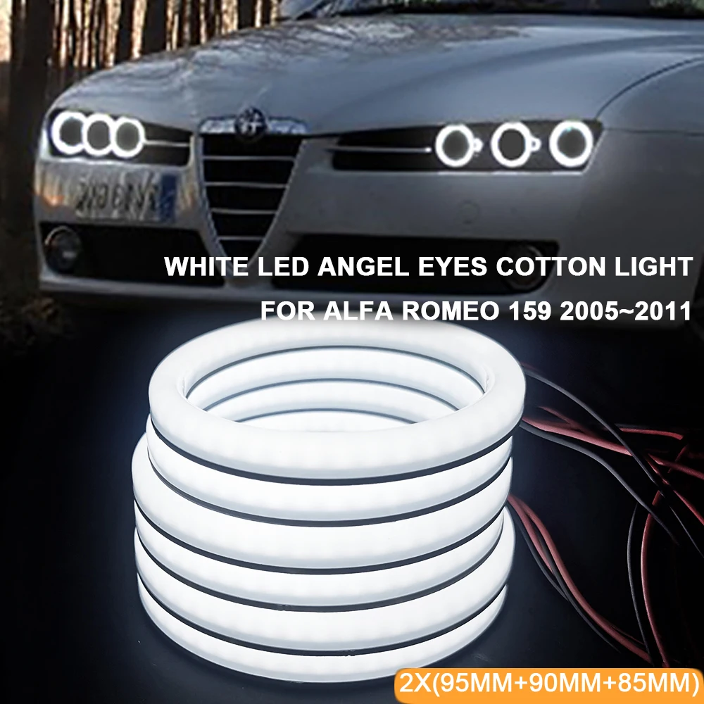 

Car Headlight LED Angel Eyes Cotton Light for Alfa Romeo 159 2005~2011 Auto Accessories Halo Ring Daytime Running DRL Lamp