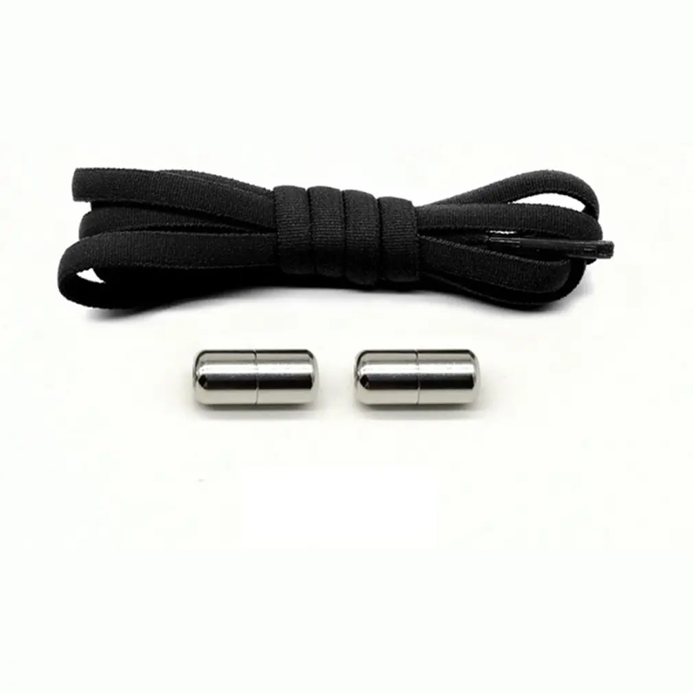 

1Pair Sneakers Metal Capsule Button No Tie Shoe Laces Elastic Shoelaces Kids and Adult Lazy Shoestrings