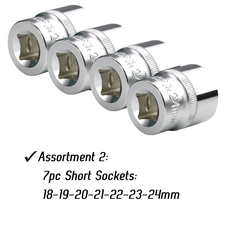 18-24mm LAOA 10 шт. 1/2 шестигранный торцевой ключ головка 12,5 мм используется на трещотке торцевой ключ динамометрический Ключ глубокий торцевой инструмент из Тайваня - Цвет: 18-24mm
