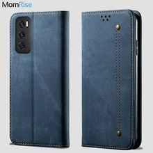 Denim Leather Wallet Cases For VIVO V20 SE Case Magnetic Book Closure Flip Cover For VIVO Y70 2020 Card Holder Fundas