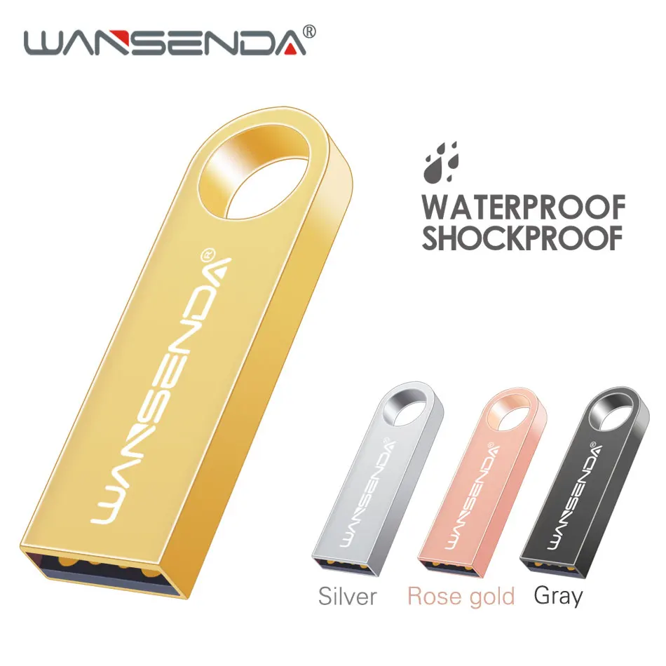 WANSENDA металлический USB флеш накопитель 32 ГБ водонепроницаемый 4 8 16 64 ГБ|USB
