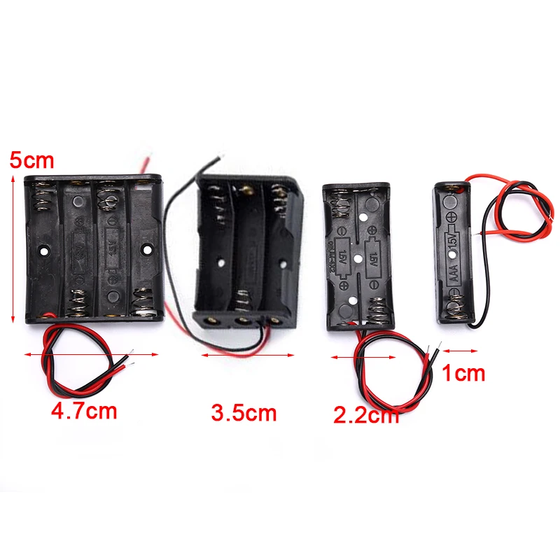 

Black Plastic 1x 2x 3x 4x 18650 Battery Storage Box Case 1 2 3 4 Slot Way DIY Batteries Clip Holder Container With Wire Lead