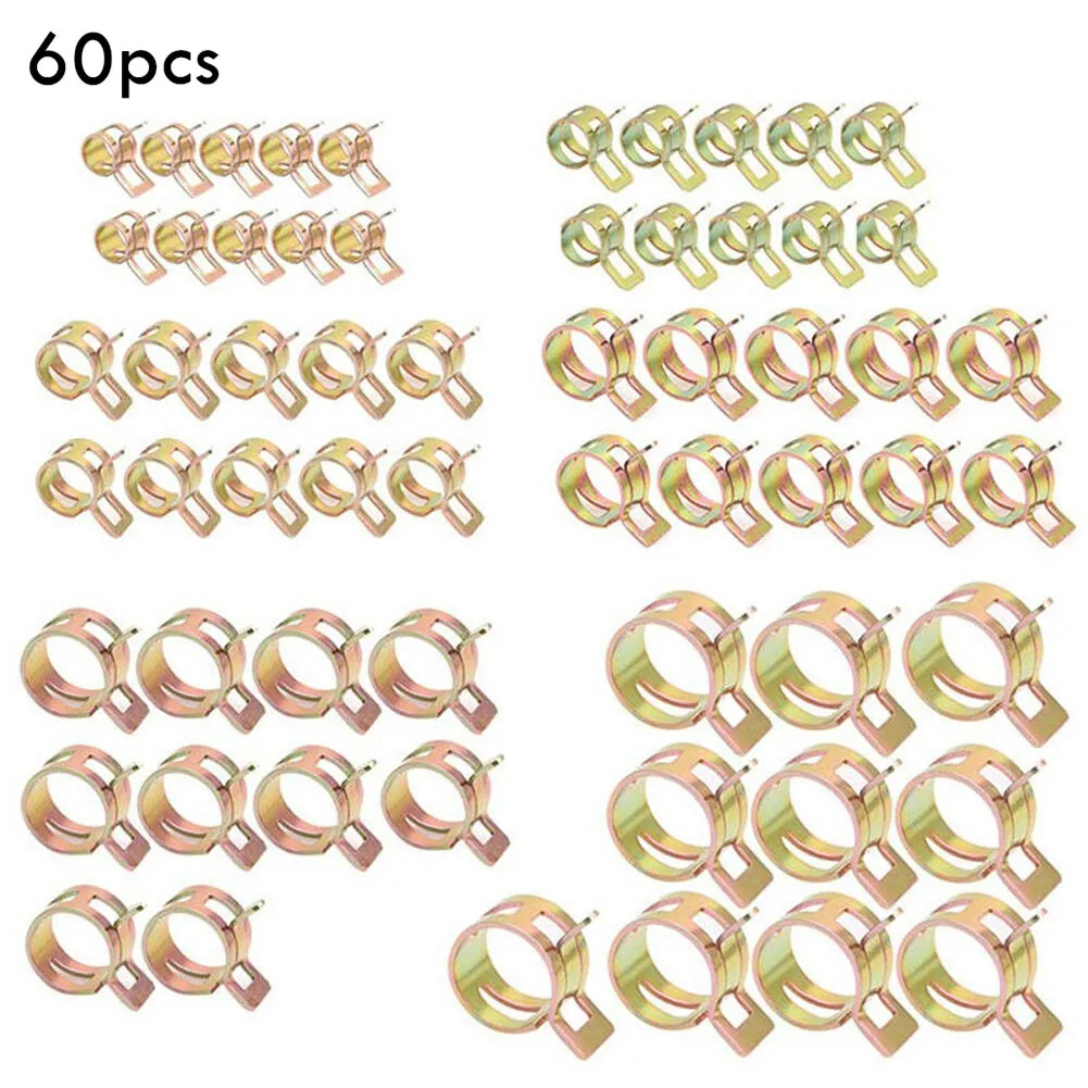 

Universal Spring Clip Waterproof Air Tube Clamp Autos Fuel Line Fastener Hose 12-22mm 60pcs/kit Accessories Durable