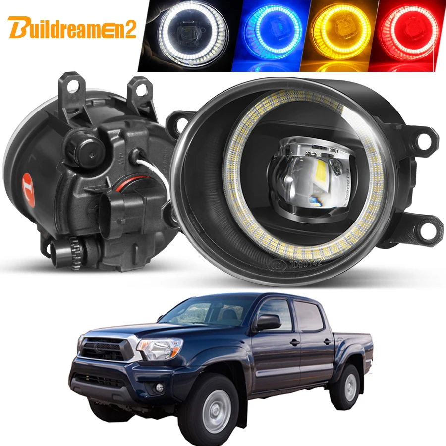 

2 X Car Left + Right Angel Eye Fog Light Assembly For Toyota Tacoma 2012-2021 LED Lens Fog Daytime Lamp DRL 40W 4000LM 12V