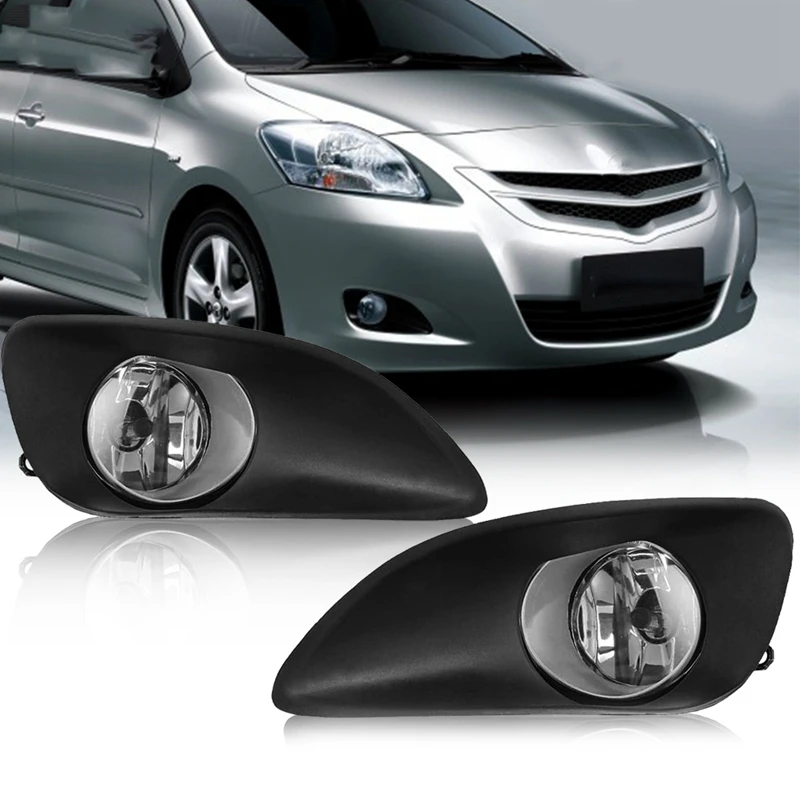 

Pair Halogen Fog Light Cover Lamp Assembly with Bulb Cable & Switch for Toyota Vios/Limo Yaris Sedan 2007-2013