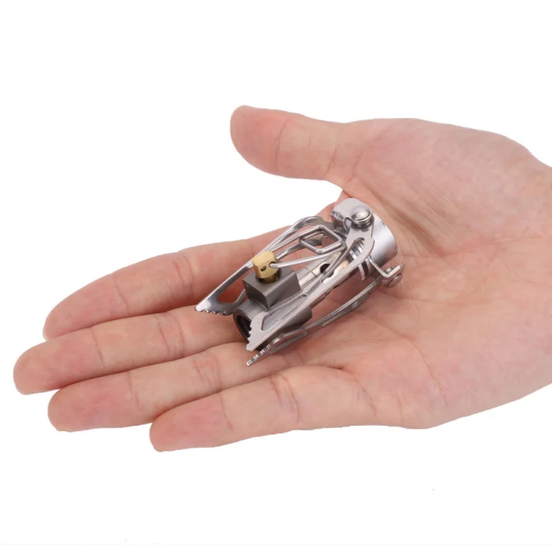 

Outdoor Gas Stove Camping Gas Burner Portable Mini Titanium Stove Survival Furnace Pocket Picnic Gas Cooker 3000W 45g 1