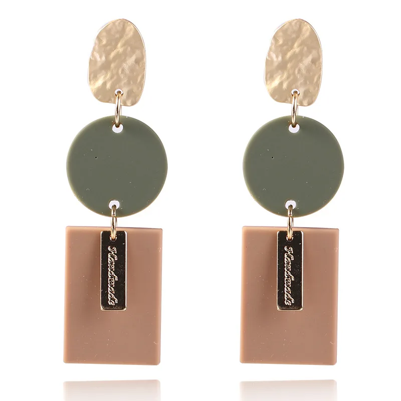 Геометрические акриловые Висячие бирки из сплава корейские японские креативные