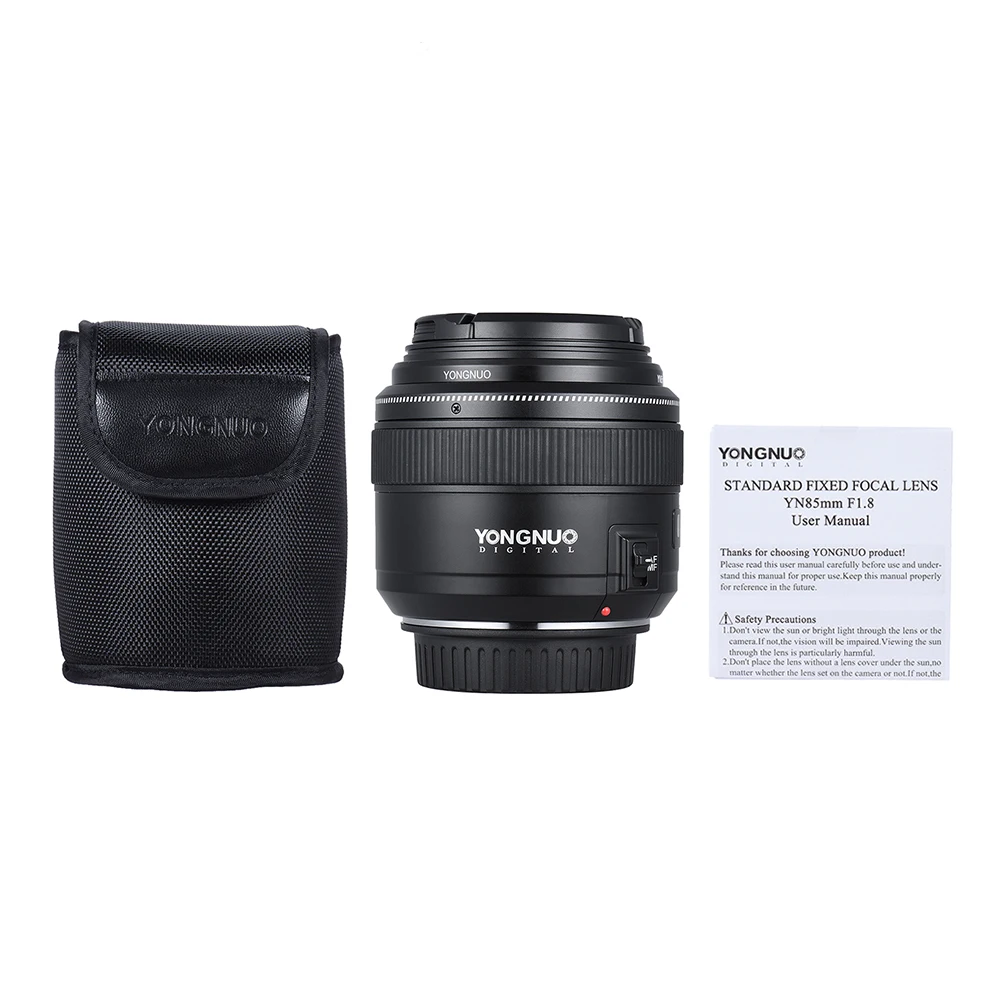 Объектив YONGNUO 85 мм F1.8 Prime AF/MF Средний телеобъектив с полной рамкой для Canon Nikon DSLR