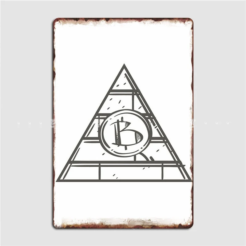 

Bitcoin Illustration Poster Metal Plaque Wall Mural Plaques Design Party Tin Sign Poster