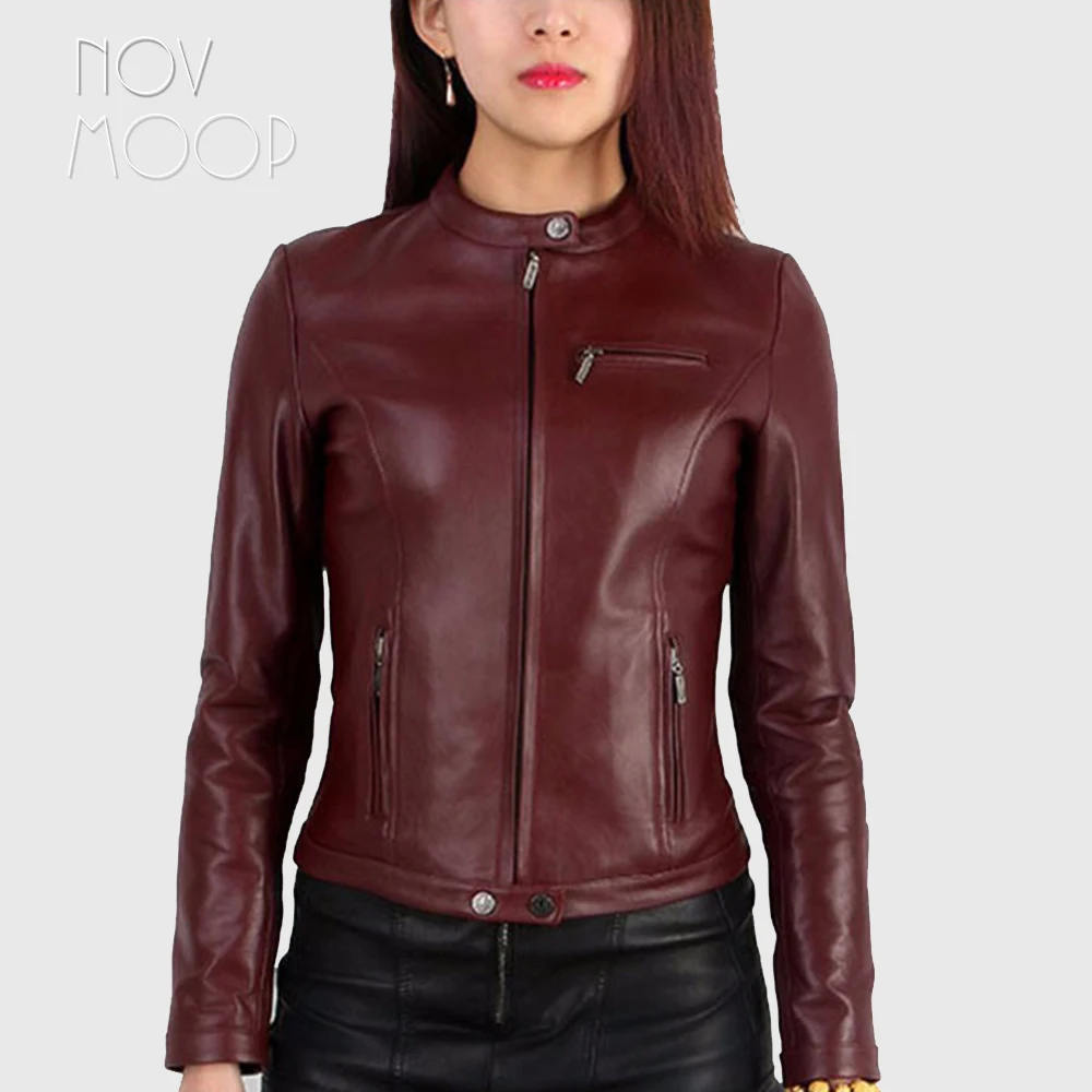 Женская мотоциклетная куртка из натуральной овечьей кожи верхняя одежда