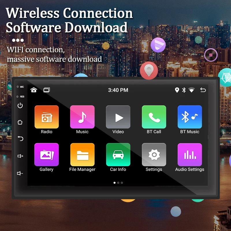 Автомагнитола 2 Din на Android мультимедийный видеоплеер с Bluetooth GPS картой