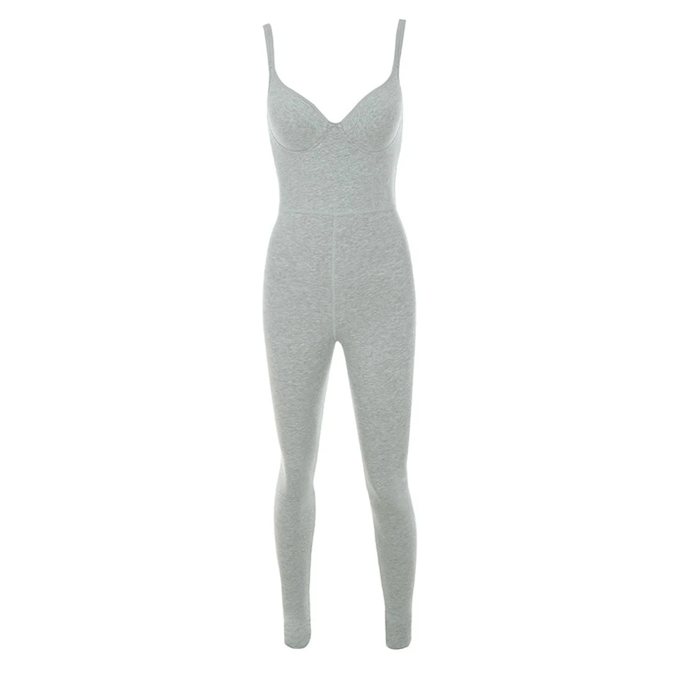 Летний Повседневный Однотонный женский комбинезон для фитнеса новинка 2020 модный