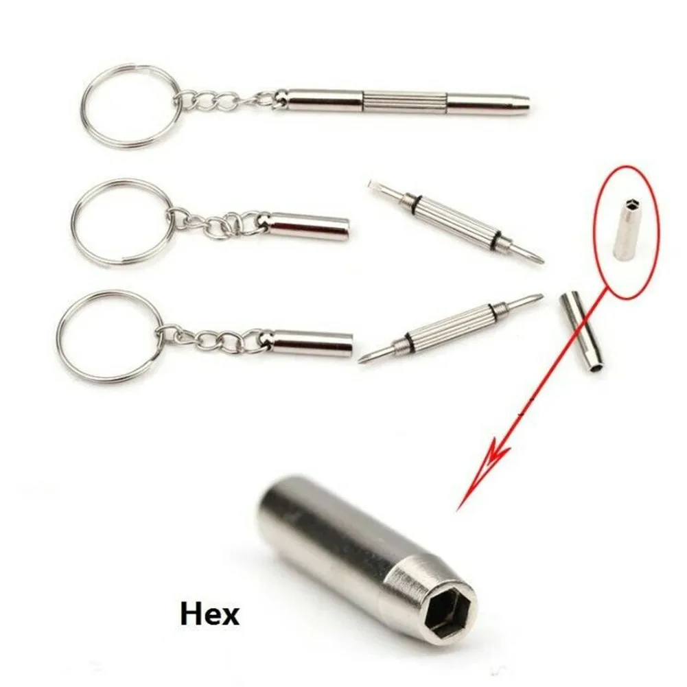 

2PC Mini 3in1 Screwdriver Glasses Phone Watch Screw Repair Tool Keyring Keychain Watch Screw Wholesale NEW
